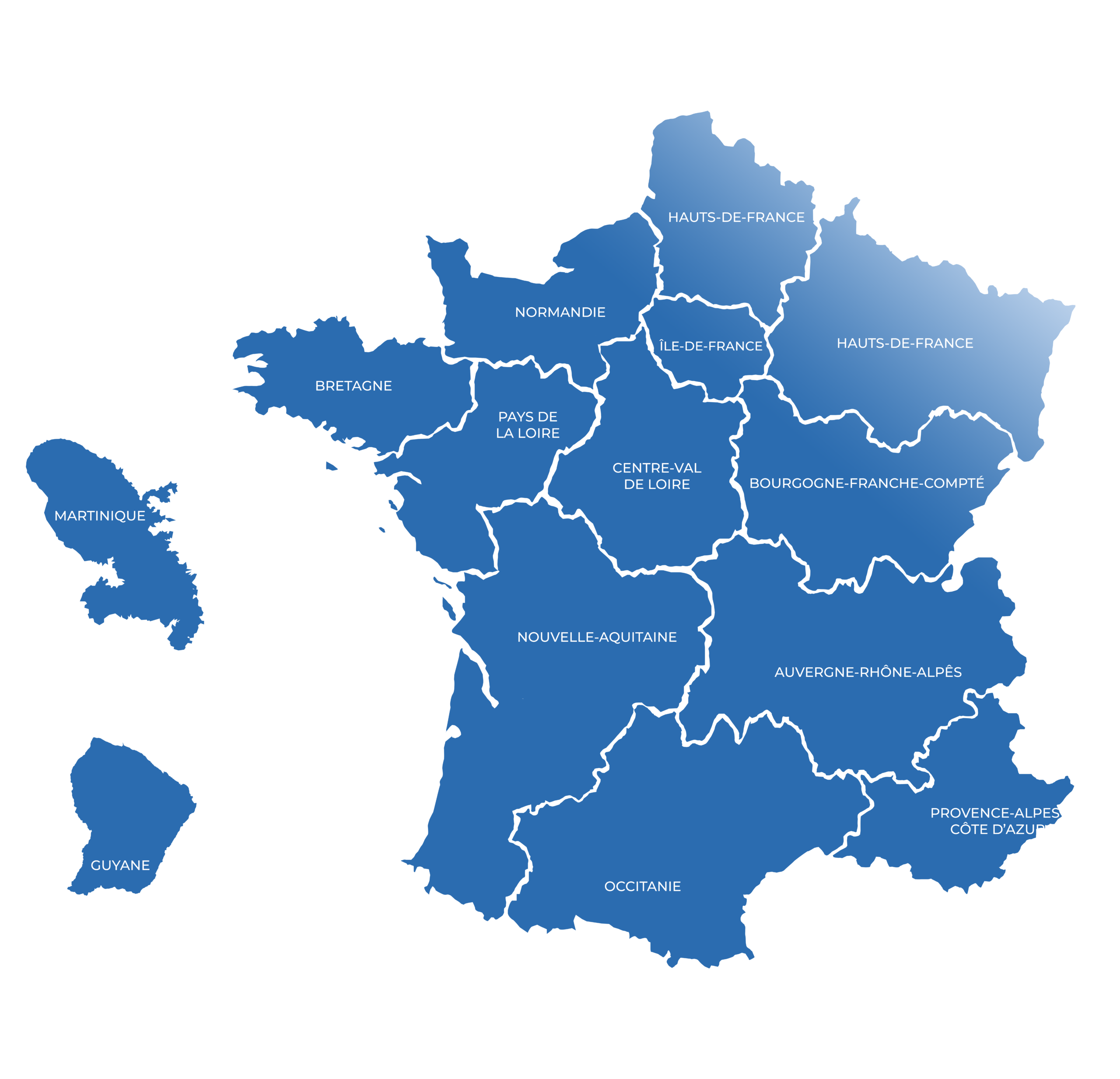 Carte des implantations BETEM