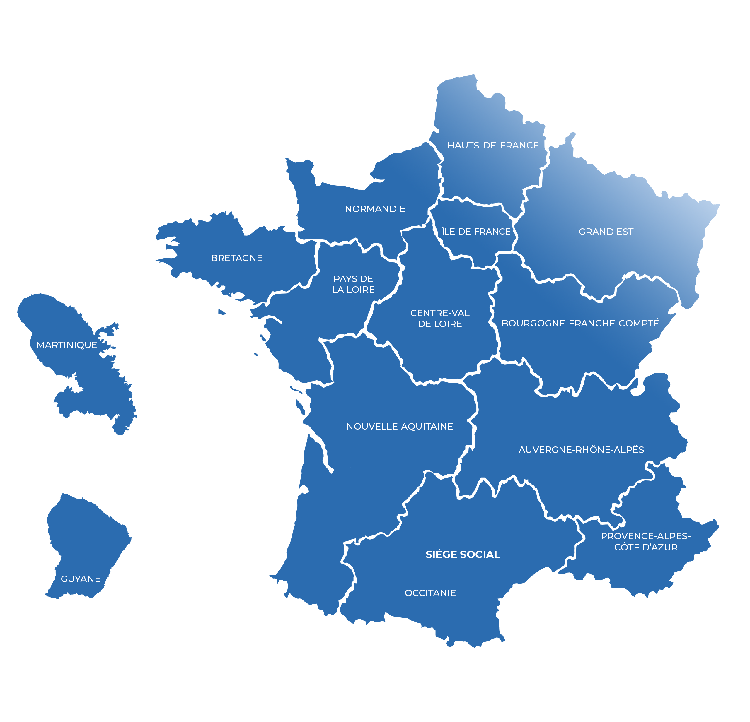 Carte des implantations BETEM